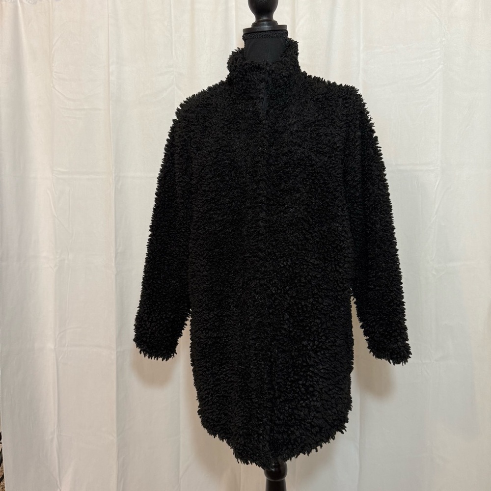 Banana Republic Black Teddy Jacket Plush Relaxed Fit